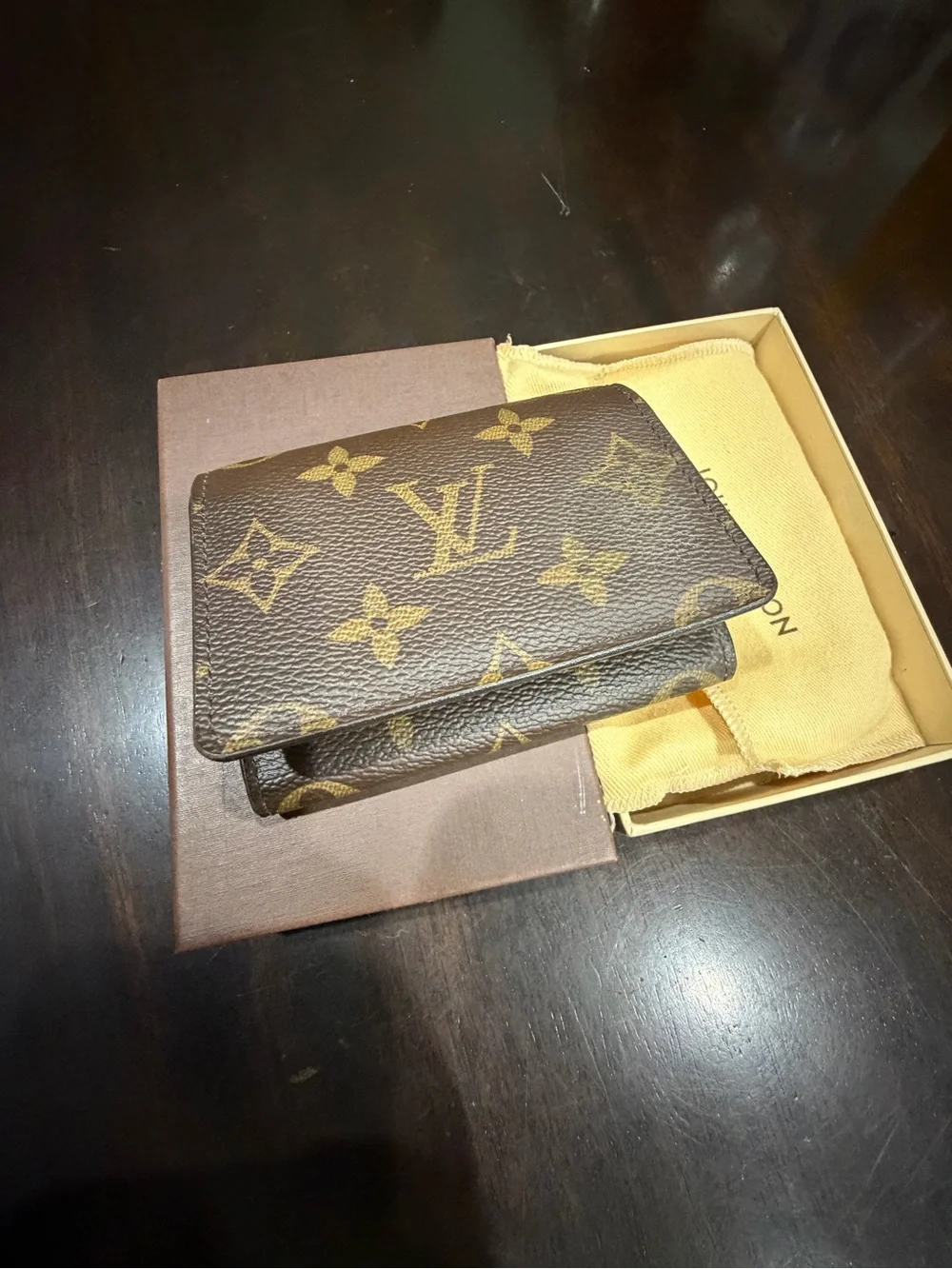 Louis Vuitton Monogram Card Holder Wallet - Brown & Gold